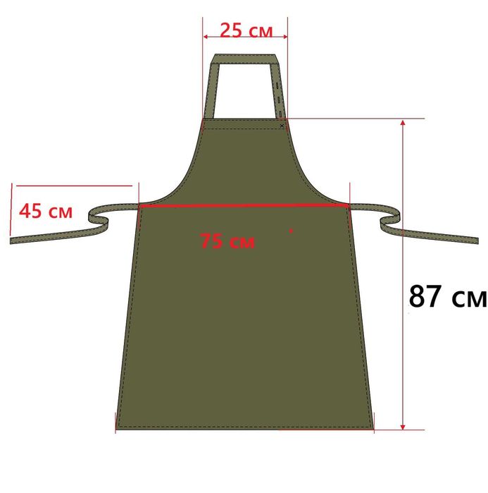Фартук синий из плотного материала размер 4XL