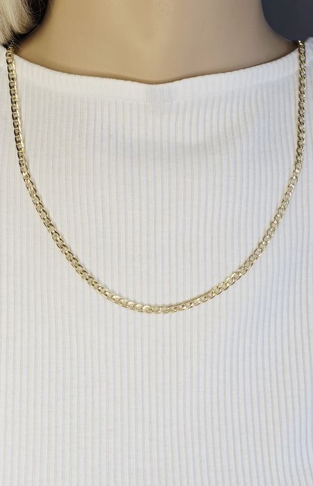 Złoty łańcuszek splot pancerka dmuchany próba 585 14k waga 6.44