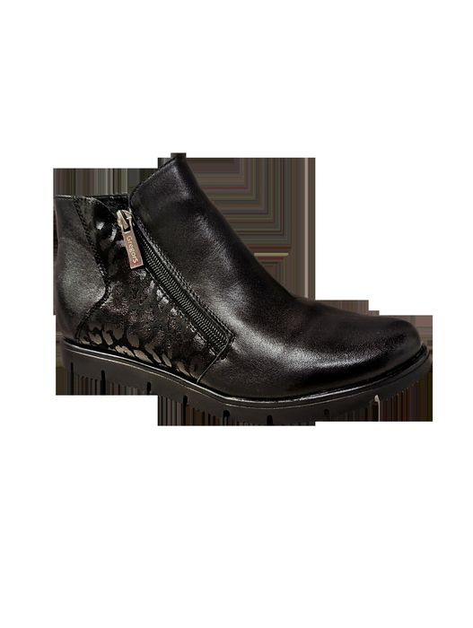 Skórzane botki czarne na zamek ocieplane nr 36