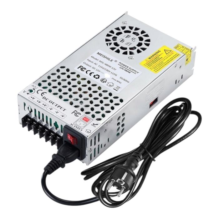 MEISHILE Zasilacz Impulsowy DC 12V 40A Przemysłowy 480W