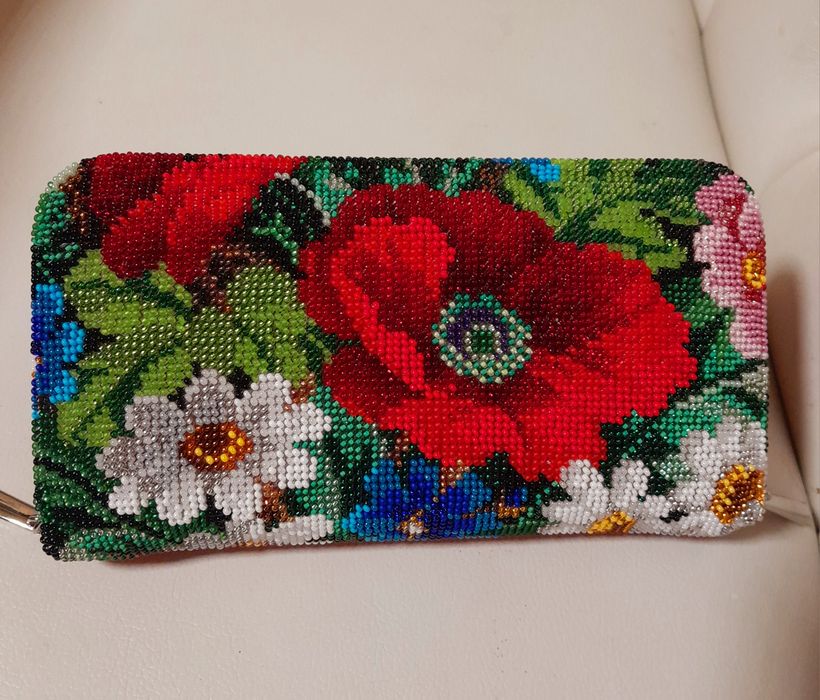 Гаманець, портмоне, кошельок вишитий бісером