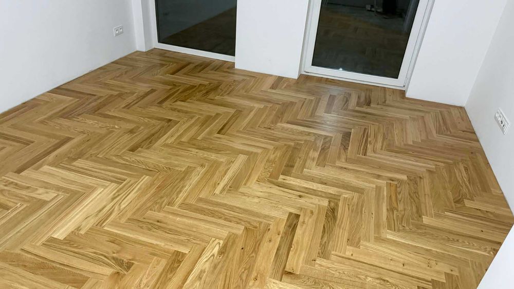 Parkiet dębowy lakier 13x70x490 jodełka (warstwa 6mm)