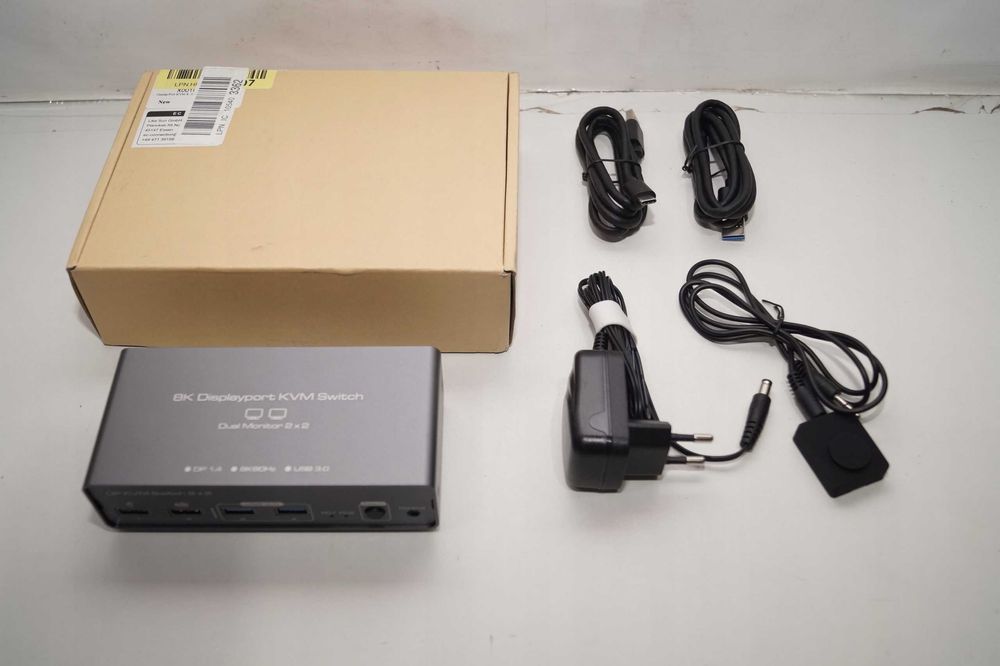 Przełącznik KVM 2 x DisplayPort Switch 2 PC 2 Monitory 4K120HZ 8K60HZ