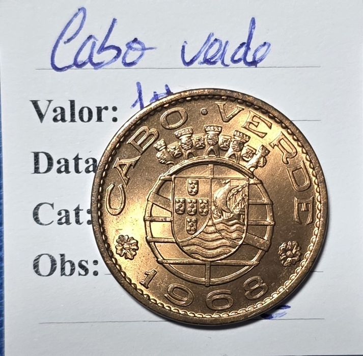 1$00 1968 cabo verde