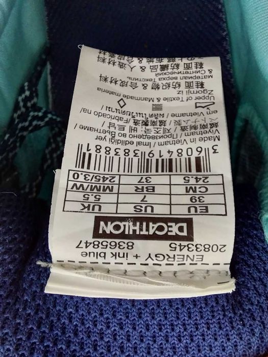 Sapatilhas Fitness Decathlon azuis, tamanho 39