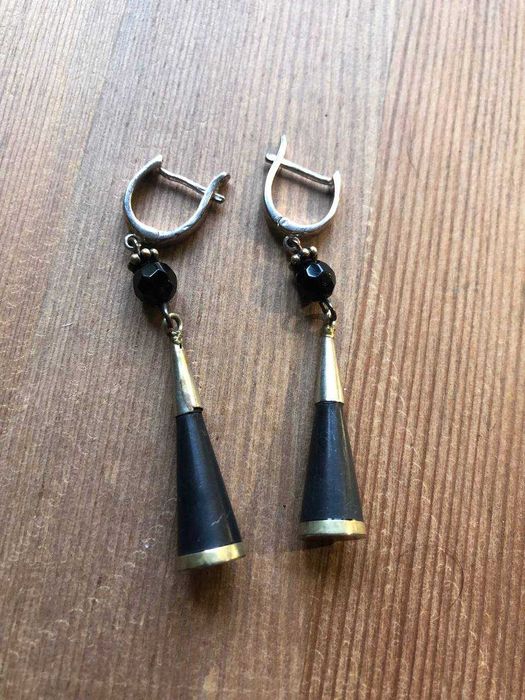 Сережки з агатом+срібло