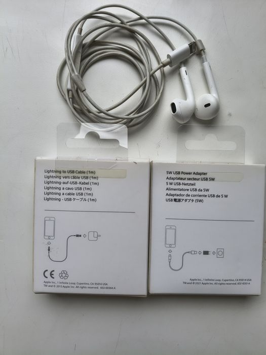 Комплект зарядки, Наушники для Apple iPhone, Зарядний пристрій 5W USB Power Adapter ,