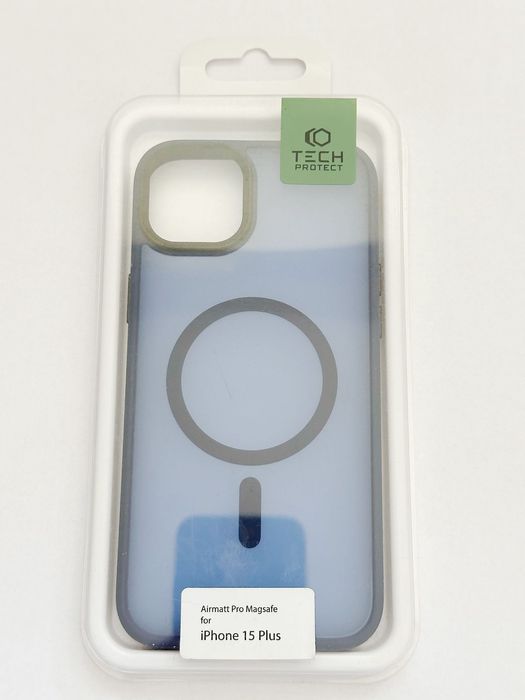 Etui do iPhone 15 Plus - plecki - Mag Safe - matowe niebieskie
