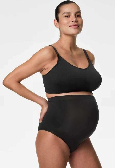 Бежевый бюстгальтер топ для кормления и беременных marks & spencer