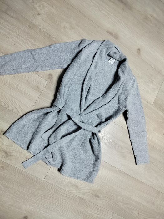 Sweter kardigan damski z wiązaniem Sinsay szary 38