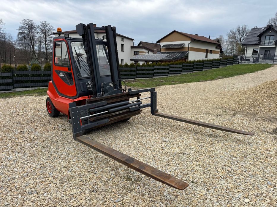 Wózek widłowy Linde H40D (obrotnica, długie rozsuwane widły , kabina)