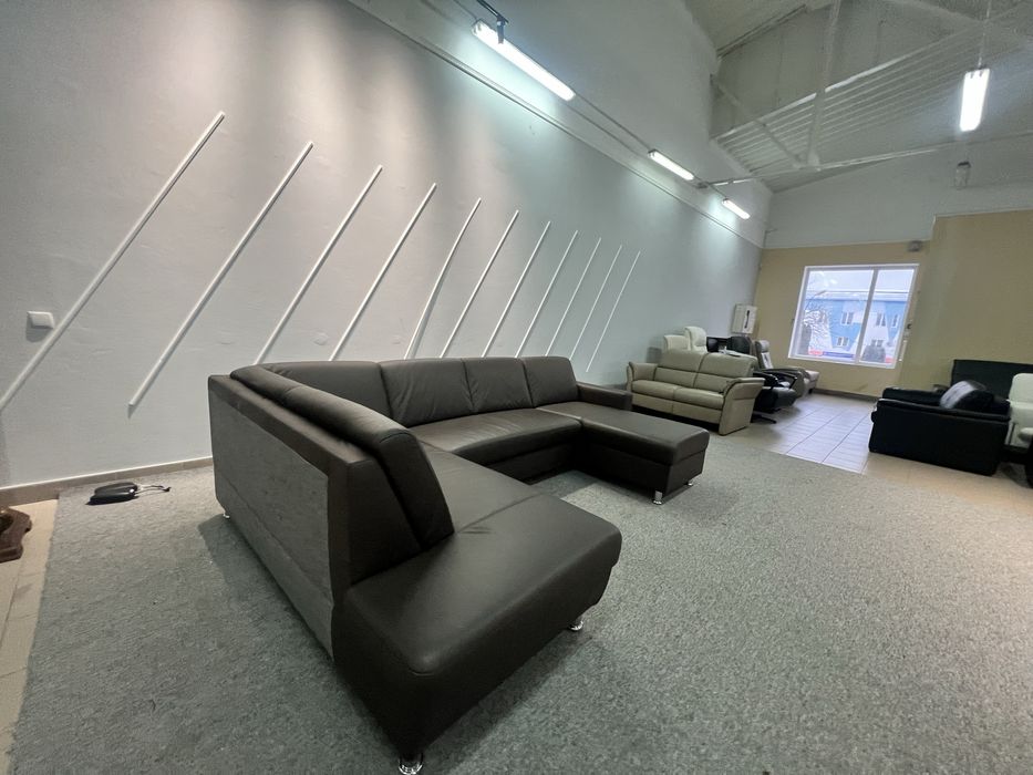 Диван шкіряний коричневий розкладний