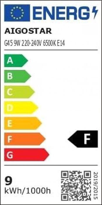 Zestaw 5x Żarówka LED E14/9W G45 Zimna Biel 6500K Aigostar Kulka Mocna