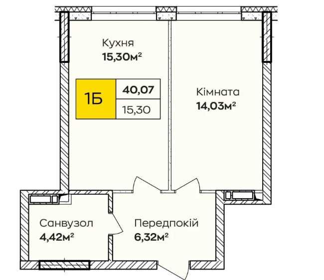 Укриття є,  1к квартира в новобудові Києва. Розстрочка — 39 тисм грн/міс. Низький поверх - Більше