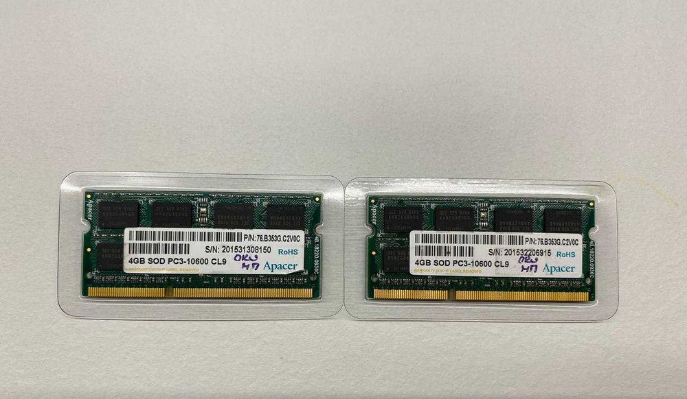 Оперативна пам’ять Apacer SODIMM DDR3 4GB  1333 MHz (2 шт., 8GB загалом)