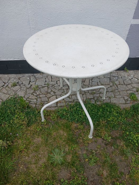 Stolik okrągły metalowy Ikea śr 70cm na balkon taras