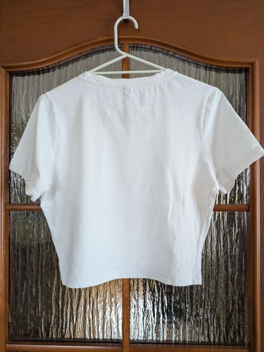 T-shirt, Crop Top, biały. Rozmiar L.