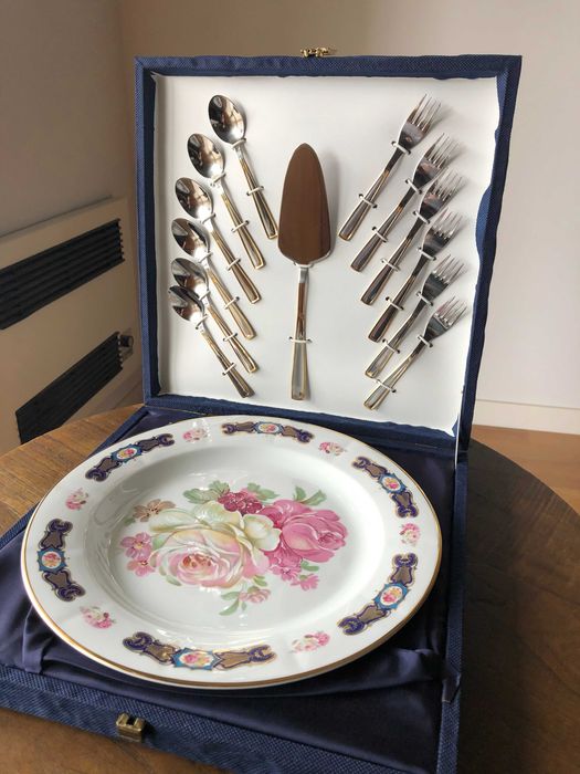 Conjunto bolo porcelana Oeste T. Limoges