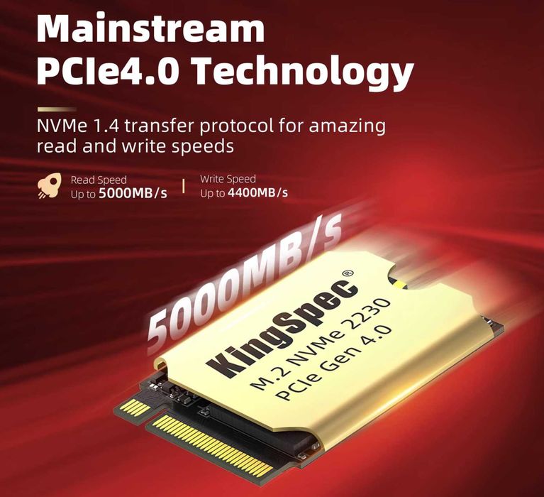 SSD M.2 2230 NVMe Kingspec XF 512Gb и 1 Tb PCIe 4.0x4 5000/4400 Mb/s