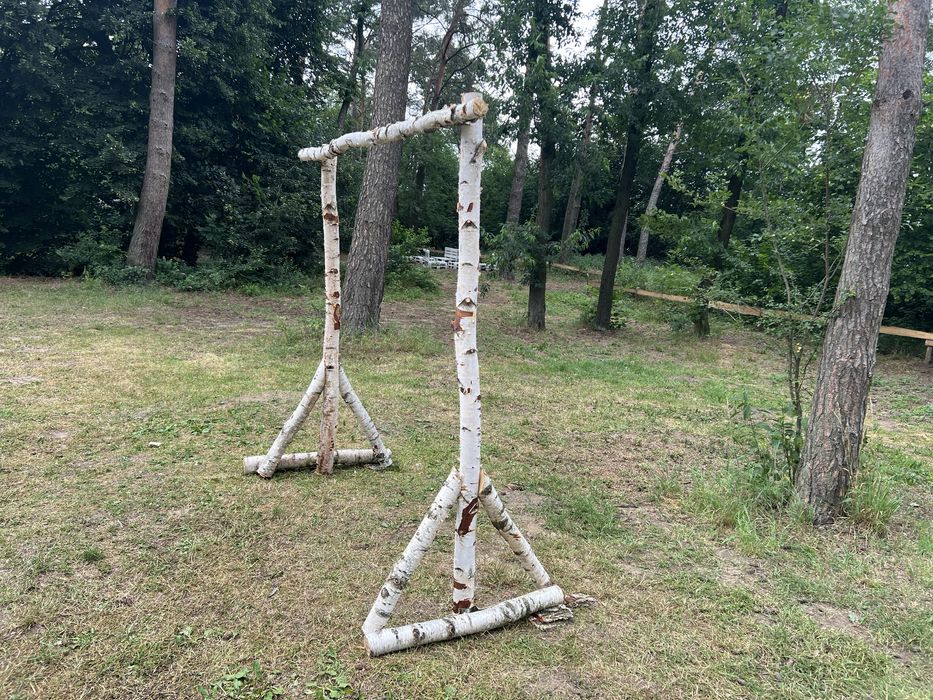 Ślubny łuk brzozowy (naturalne lite drewno)
