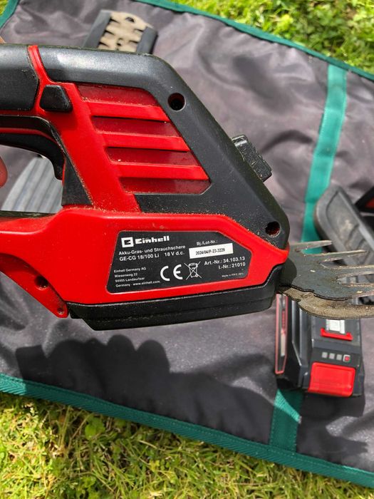 Conjunto Mini Eletrosserra Podadora Einhell GE-PS 18/15 Li + Bateria 18V 2.5Ah + Carregador + Corta Sebes