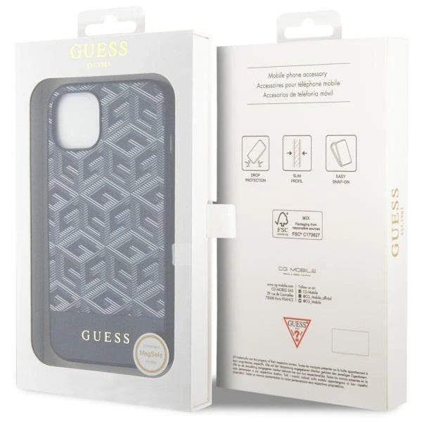 Etui Guess GCube Stripes MagSafe na iPhone 14 - czarne