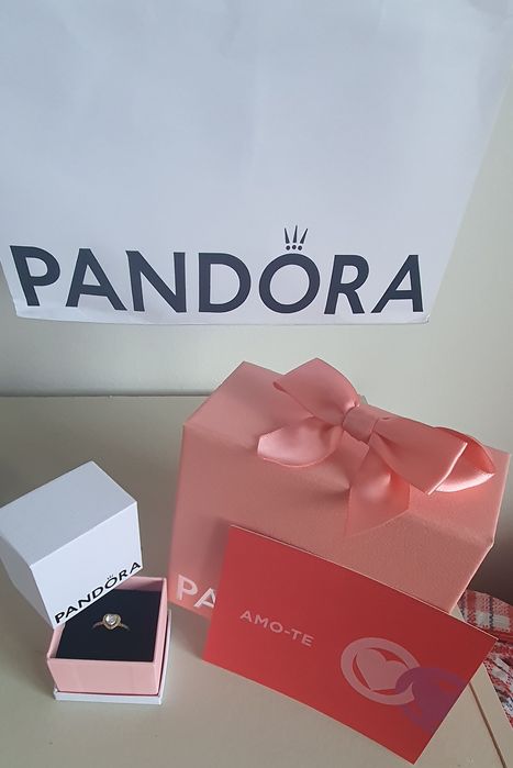 Anel Pandora Brilhante Dourado | Novo na Caixa Original