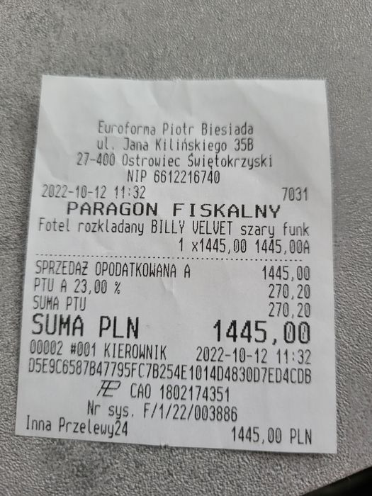 Fotel rozkładany