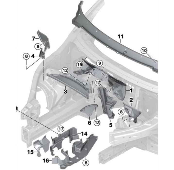 Крепления бампера bmw BMW x5f15 x6f16 X5F15 X6F16