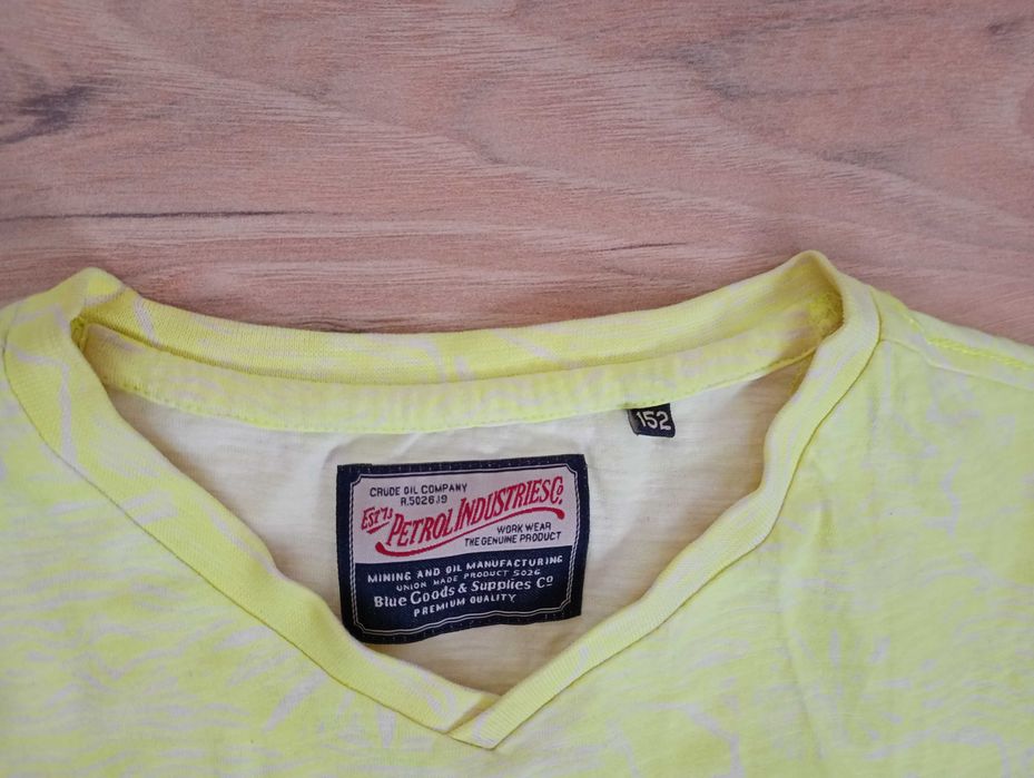 Petrol indsustries żółty t-shirt z krótkim rękawem r. 152