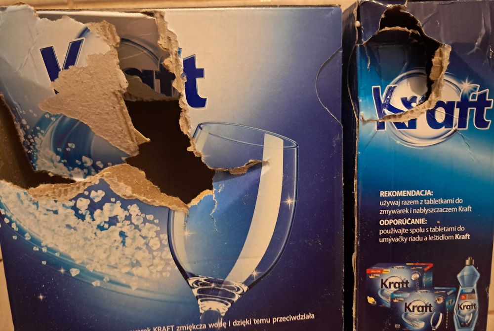 2 x Kraft sól do zmywarki, uszkodzone opakowanie łącznie 3kg