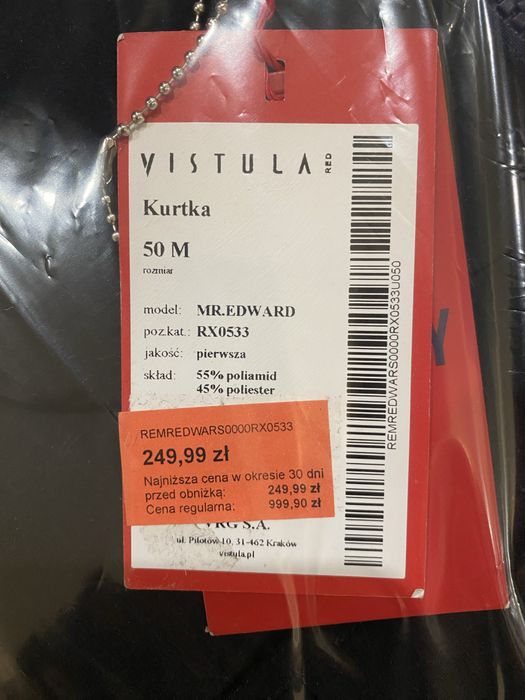 Nowa parka zimowa męska Vistula M