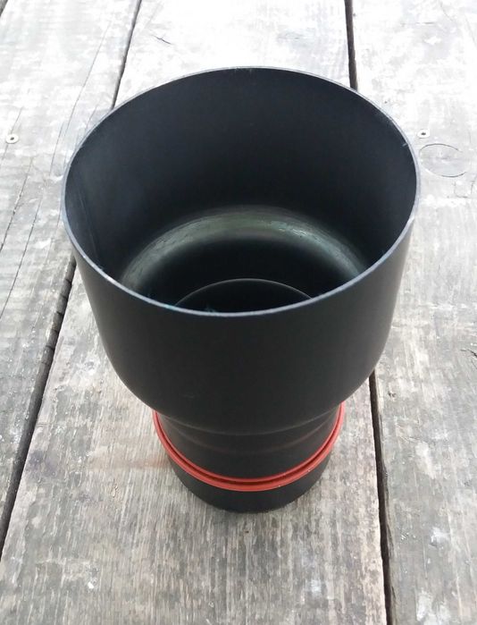 Redukcja spęczana kominek pellet DARCO -80/+100mm uszczelka silikonowa