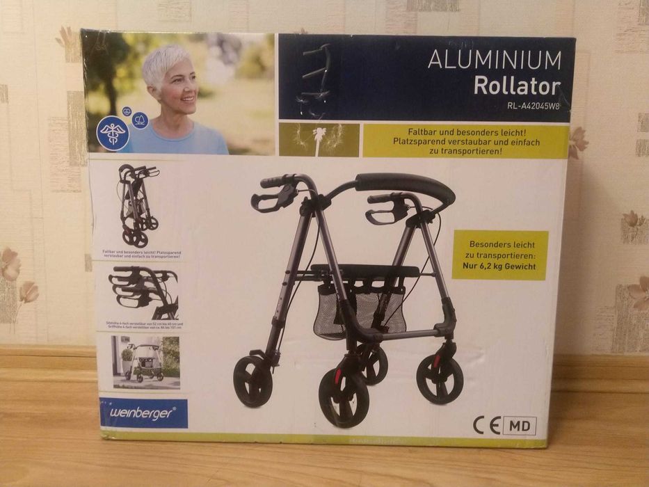 NOWY Rollator Wózek Chodzik Hamulce Regulowany Krzesełko Torba