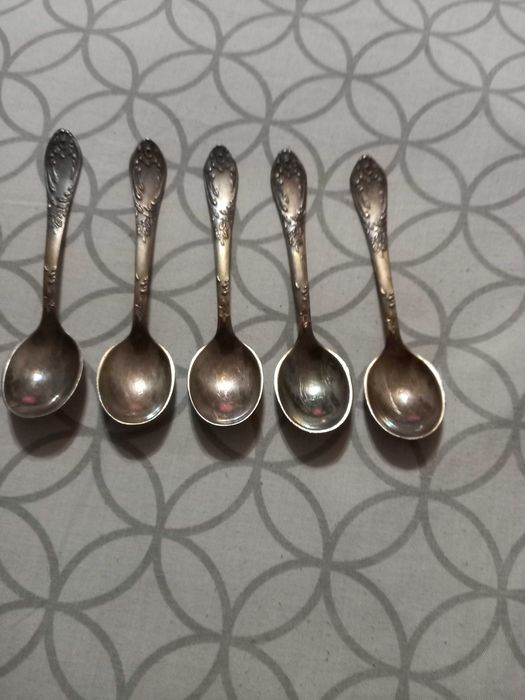 5 кофейних мільхіорових ложек