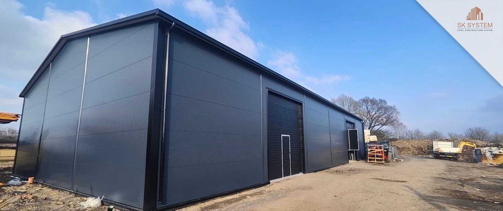 Hala 450 m2 stalowa magazyn warsztat płyta konstrukcja SK SYSTEM