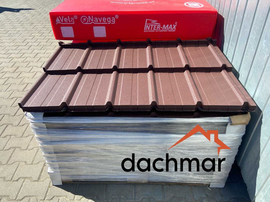 Blachodachówka modułowa płaska NAVEGA 8017, bązowa