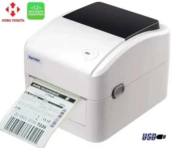 Термопринтер етикеток Xprinter XP 420B 470B 480B принтер наклеек наклейок штрих кода ТТН Нової пошти
