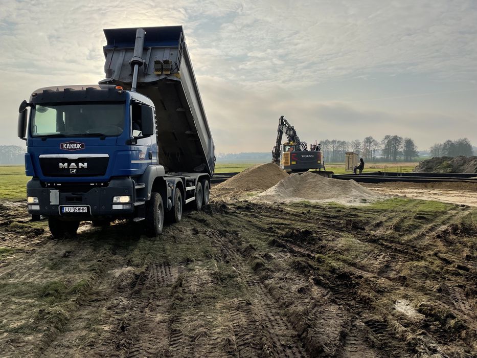 Usługi koparka/ zasypywanie fundamentow/ wykopy