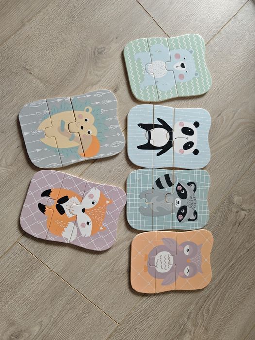 Drewniane puzzle zwierzątka