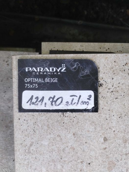 Paradyż.Płytki.Gres mrozoodporny.75x75cm. 26szt. Około 14m2.