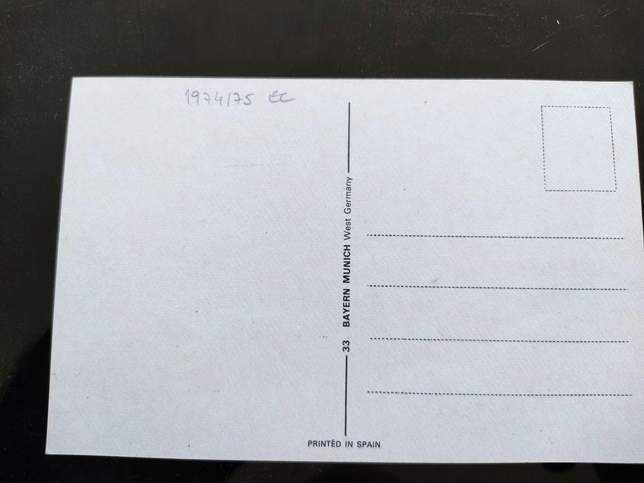 Postal do Bayern Munique campeão europeu 1975