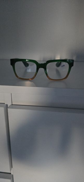 Okulary plus 3 ciemno-zielone