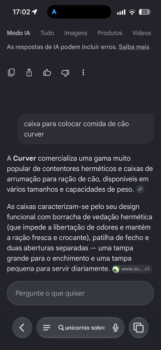 Caixa para colocar sacos de comida de caes de grande porte.