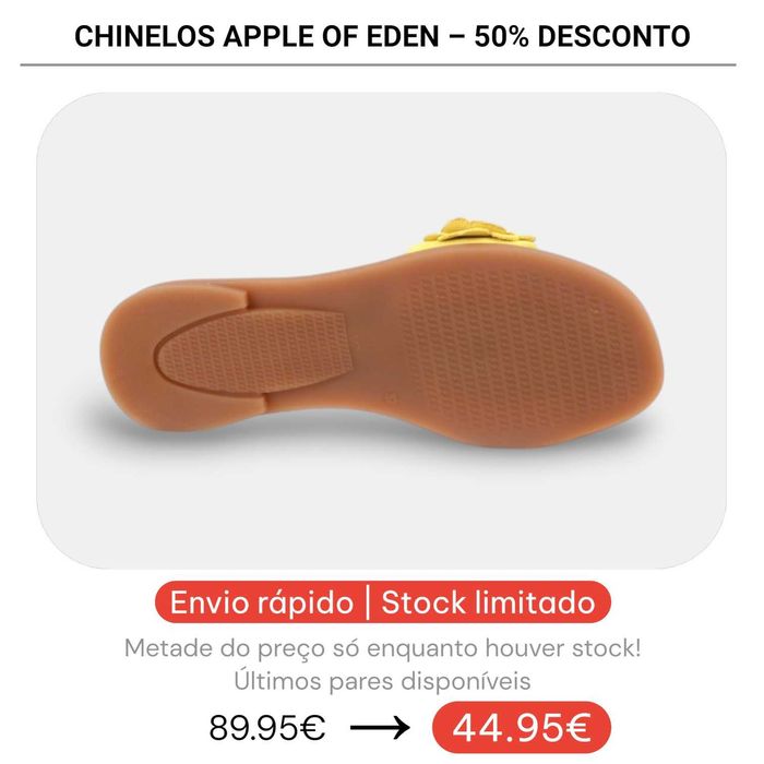 50% Desconto - Chinelo Apple of Eden Shoes