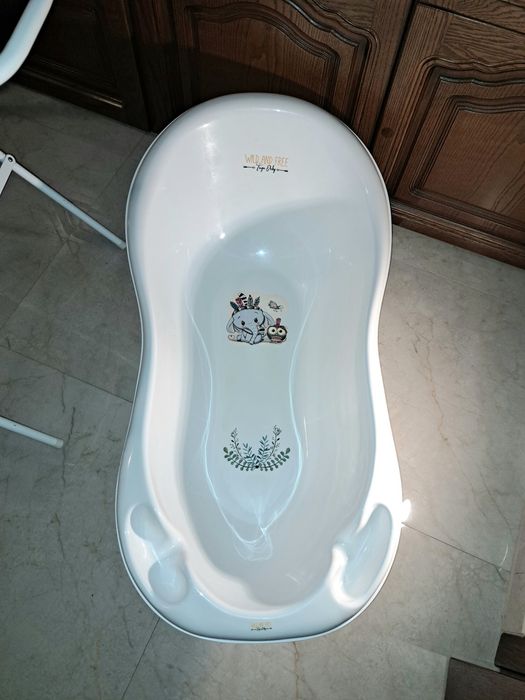 Wanienka ze stelażem Tega Baby 102cm biała duża wanienka niemowlęca