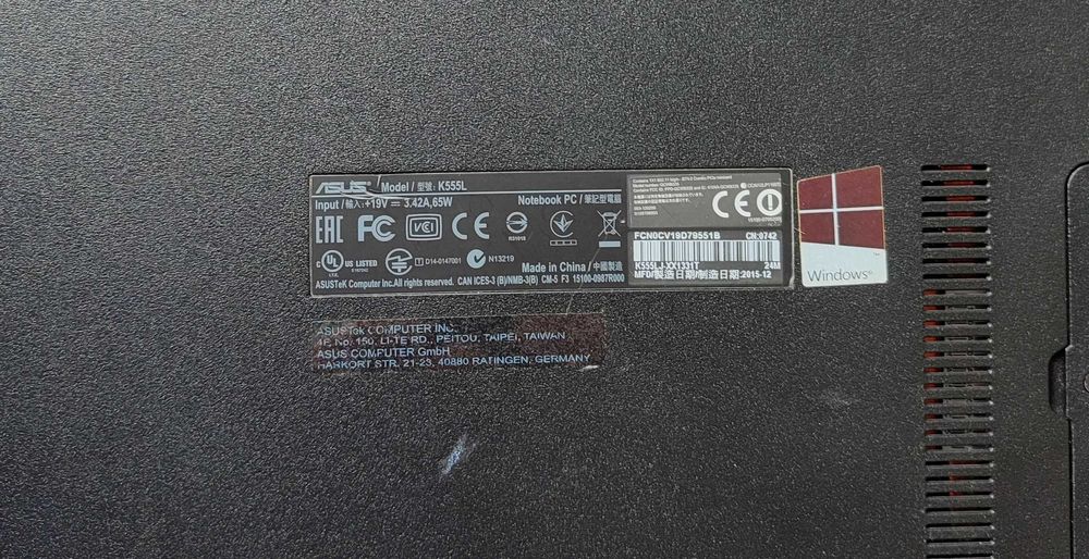 PORTATIL Asus Modelo K555L - Peças