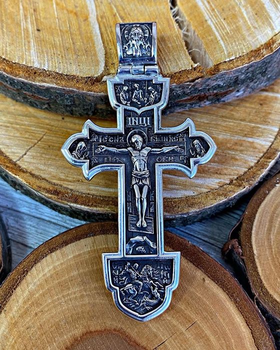 Срібний хрестик ладанка серебряная срібло серебро крестик кулон  925