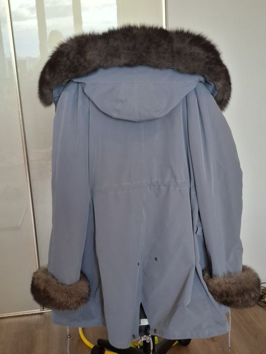 Жіноча куртка парка з натуральним хутром xl всередині та зверху.