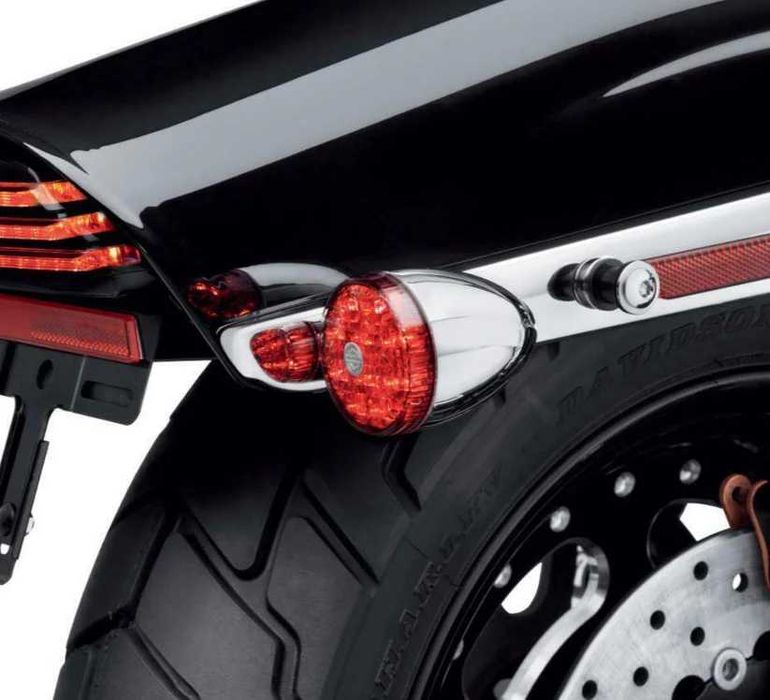 harley 2008-2017 led red bullet turn signal kit 67800056